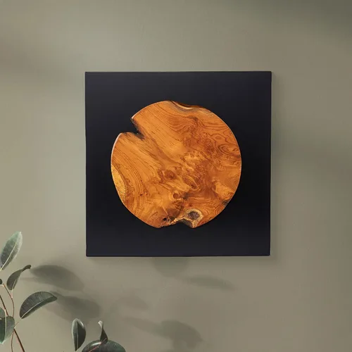 Vista 5 de Warmaxx Decoración de pared de madera de teca rústica de 17 x 17 pulgadas, decoración de pared de granja para el hogar, oficina, dormitorio