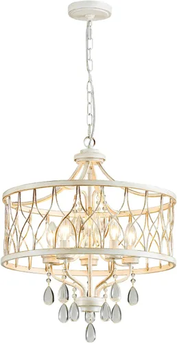 Vista 19 de Lámpara de techo de cristal, moderna lámpara de araña pequeña, lámpara de techo semiempotrada dorada de granja, accesorios de iluminación de pasillo