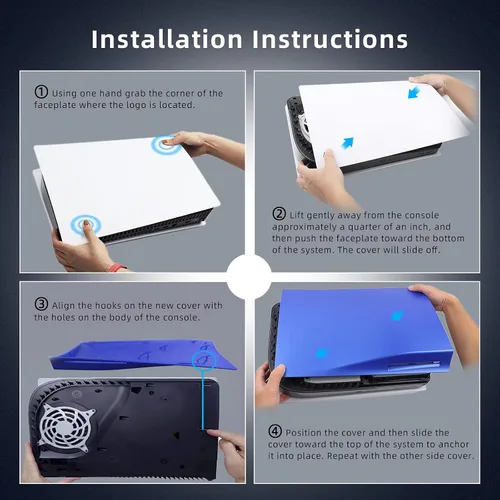 Vista 4 de NexiGo Juego de fundas de accesorios para PS5, placa frontal para controlador PS5 y cubierta protectora para Playstation 5 Disc Edition, funda