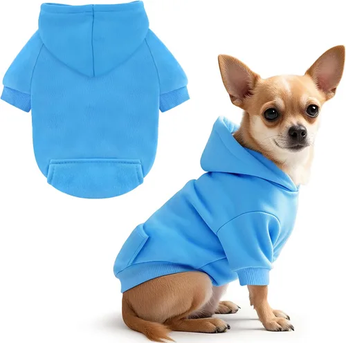 Vista 7 de Idepet Sudaderas con capucha para mascotas perros, ropa para perros pequeños, chaleco para chihuahua, abrigo cálido, chaqueta de otoño, conjuntos