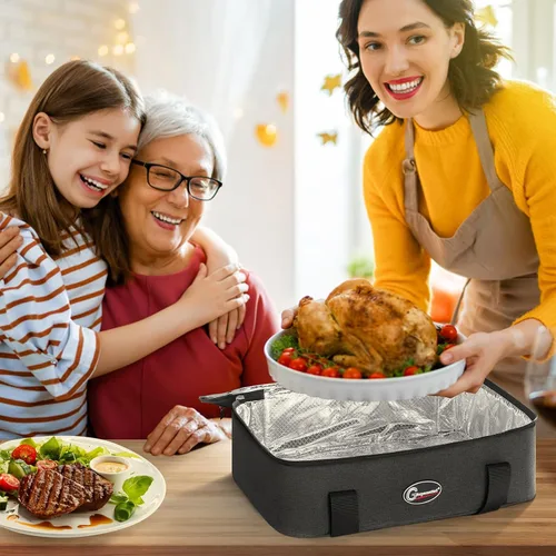 Vista 2 de GhvyenntteS - Porta cacerolas aisladas para alimentos calientes o fríos, bolsa para mantener la comida caliente, bolsa de lasaña para el almuerzo