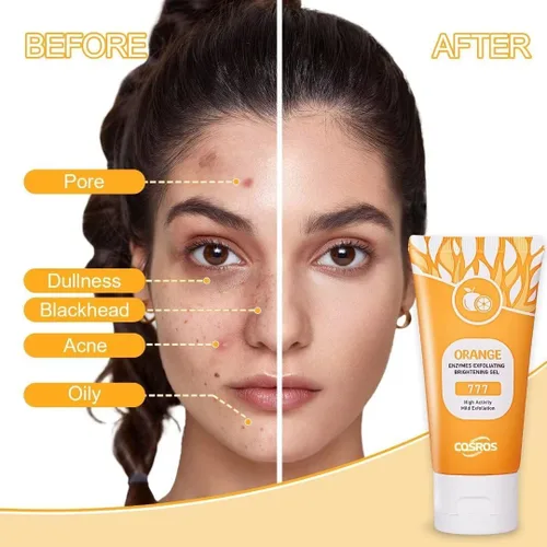 Vista 5 de 2 unidades de gel exfoliante naranja para la piel de la cara y el cuerpo, exfoliante hidratante de limpieza profunda, gel exfoliante de naranja