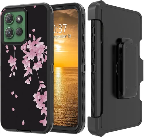 Vista 51 de Funda para Moto G Stylus 5G 2023 con funda de clip para cinturón y soporte, resistente de doble capa, resistente a prueba de golpes, para Motorola