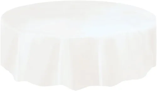 Vista 8 de Mantel redondo de plástico sólido negro (84 pulgadas), 1 unidad, diseño elegante y calidad premium, ideal para fiestas, eventos y uso diario