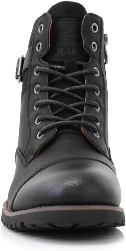 Vista 3 de Polar Fox Patrick MPX808583 - Botas clásicas de combate con cierre de cremallera para hombre, 7 ojales