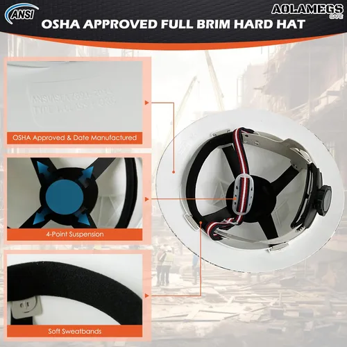 Vista 4 de Stylish Carbon Fiber Pattern Full Brim Hard Hat with Hard Hat Liner and Safety Visor Kit - ANSI Z89.1 Type 1 Class C OSHA Approved Construction Hard