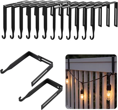 Vista 17 de Amylove 4 ganchos ajustables para cubículos, ganchos universales de metal para cubículos, para colgar puertas, ajustables para adaptarse a paneles