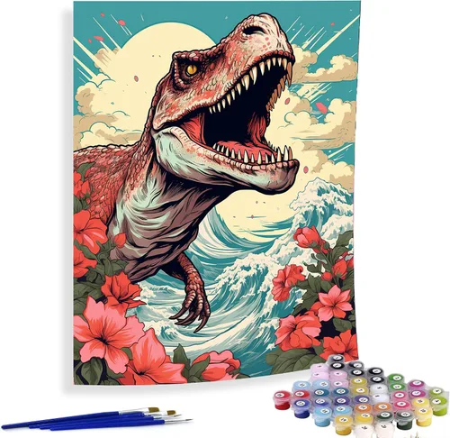 Vista 4 de Diymood Pintura por números para adultos, barco, pintura al óleo náutica acrílica por números, kits para niños y adultos principiantes