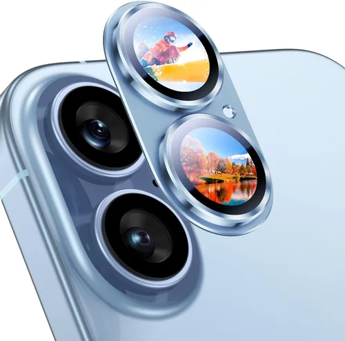 Vista 23 de Uyiton Compatible con iPhone 17 Protector de Lente de Cámara - [No es Fácil de Romper][Fuerte Adsorción][Compatible con Fundas] Protector de Cámara
