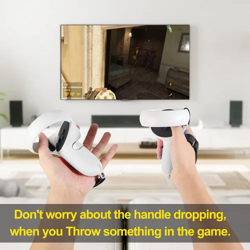 Vista 2 de Nsiucion Touch Controller Grip Cover for Oculus Quest 2 VR Game Controller, Anti-Throw Handle Protective Sleeve with Adjustable Wrist Knuckle Strap