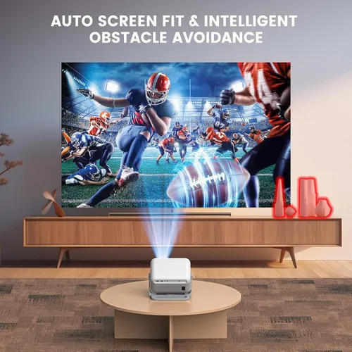Vista 5 de 【Compatible con Netflix y Native 1080P】Mini proyector con WiFi y Bluetooth, proyector portátil 350ANSI, enfoque automático y Keystone, proyector