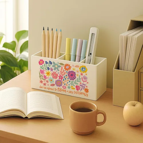 Vista 3 de Soporte floral bohemio para bolígrafo de salud mental para escritorio, educación especial, imprescindible en el aula, para autismo, TDAH