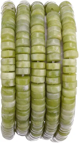 Vista 53 de BEADIA Cuentas Espaciadoras de Jade Natural Africano Planas Redondas Sueltas para Hacer Joyas con Abalorios 3mmx2mm 38cm