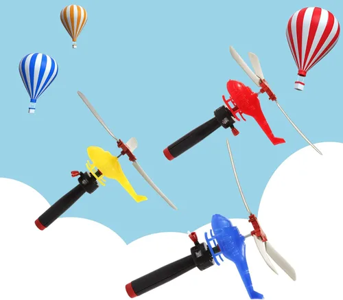 Vista 6 de VETE Paquete de 8 aviones de juguete volador helicóptero para niños pequeños, helicóptero giratorio de 360° juguetes de avión para niños y niñas