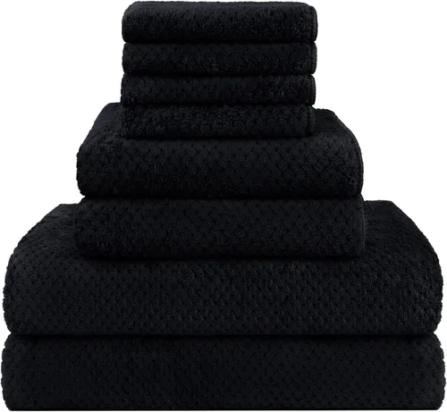 Vista 12 de HOMEXCEL Juego de Sábanas de Baño Toallas Paquete de 2 (35 x 70 Pulgadas), Toallas de Baño Ultra Suaves para Baño, Toallas Ligeras y de Secado Negro