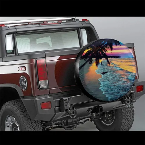 Vista 2 de Coco Beach Sunset - Funda de repuesto para hamaca impermeable con rayos UV, para remolque, RV, SUV de 14 pulgadas