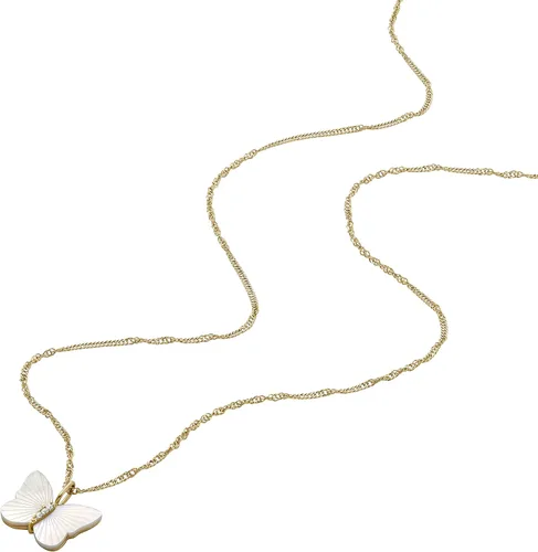 Vista 2 de Fossil - Collar con colgante de acero inoxidable en tono dorado para mujer