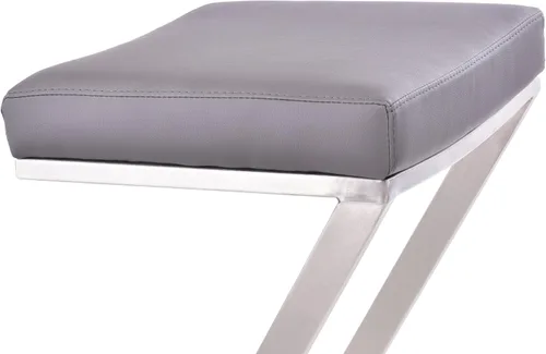 Vista 4 de Armen Living Atlantis Backless Faux Leather and Brushed Stainless Steel Bar Stool Gris