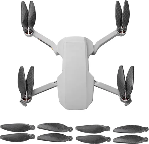 Vista 5 de Cuchilla de hélice para dron, hoja de hélice ligera de fibra de carbono compatible con mini 2 piezas de accesorios de repuesto para drones