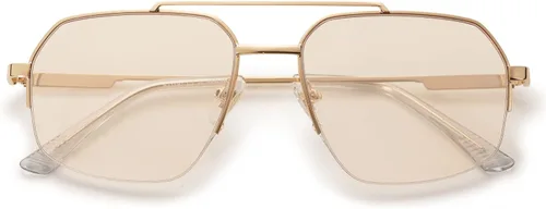 Vista 6 de SOJOS Trendy Aviator Sunglasses Mens Womens Retro Double Bridge Metal Frame Semi-Rimless Shades SJ1191