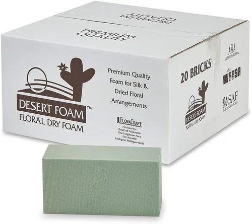 Vista 12 de FloraCraft bloques de espuma seca, 2.625 por 3.5 por 7.875 pulgadas, verde, paquete de 6.