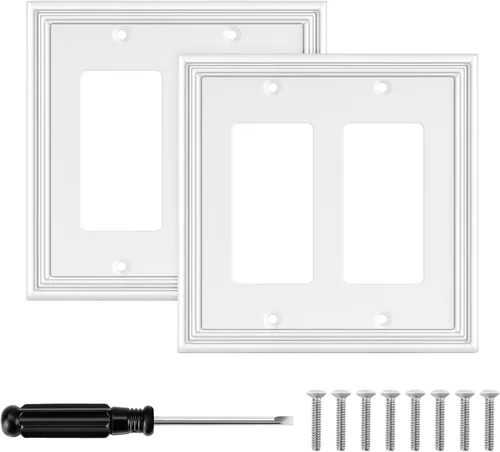 Vista 14 de Cubiertas blancas para enchufes de pared, placa decorativa moderna para interruptor de luz, cubierta de enchufe, placas de interruptor, cubierta