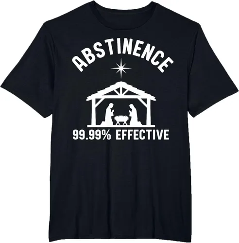 Vista 38 de Abstinence 99.99 Percent Effective Nativity Christmas Joke T-Shirt