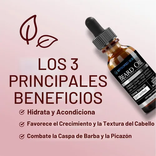 Vista 3 de Approved Science Aceite para barba – Promueve el crecimiento del cabello y combate la sequedad – Aceites de jojoba, argán y romero – Fórmula