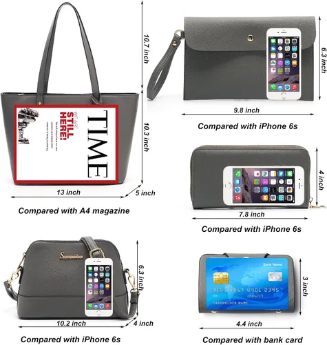 Vista 4 de Soperwillton - Juego de bolsas para mujer a la moda, 5