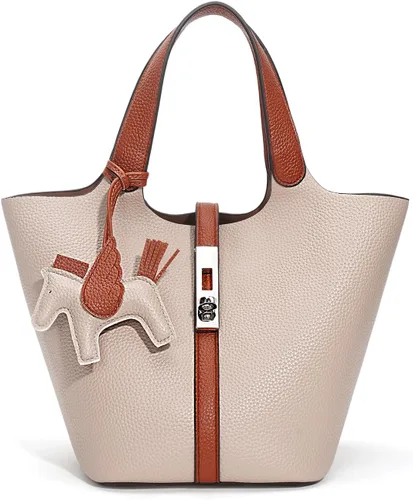 Vista 32 de Bolso de mano para mujer, de piel vegana, bolso de mano con asa superior, bolso de hombro con bolso pequeño desmontable