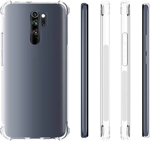 Vista 2 de USTIYA Caso para Redmi 9 Clear TPU Cuatro Esquinas Cubierta Protectora Transparente Suave Funda