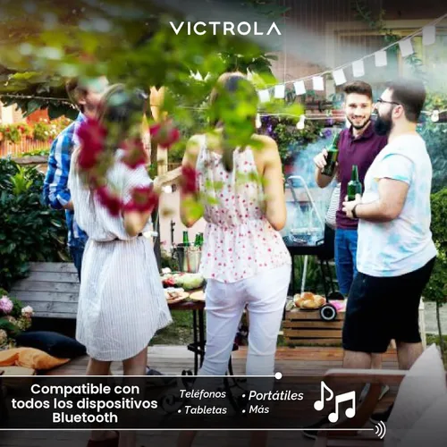 Vista 6 de Victrola Altavoz Rock al Aire Libre (Par) – Altavoces Bluetooth al Aire Libre Recargables IPX4 para Jardín, Patio, Construidos para Todas