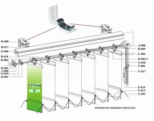Vista 4 de Soporte L 3 piezas de 4 pulgadas de longitud, color blanco para persianas verticales con ancho de barandilla de 1-1/2 pulgadas (1.496 in) clips