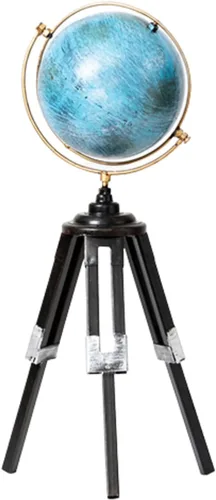 Vista 5 de Globo Terráqueo - Globo terráqueo creativo rústico con trípode de hierro forjado giratorio de metal para sala de estar, decoración del hogar Grande
