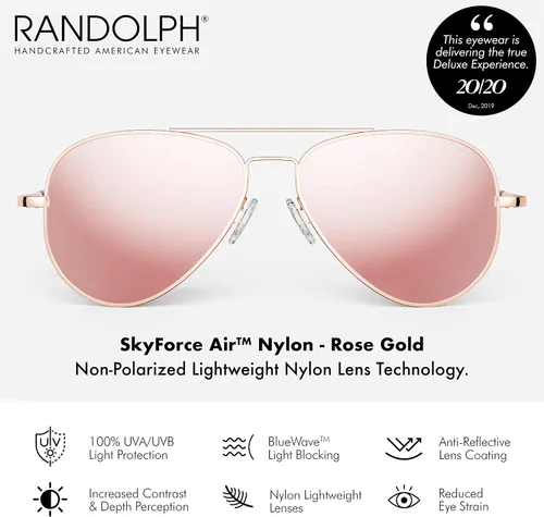 Vista 2 de Randolph USA Concorde Classic Aviator Gafas de sol para hombres o mujeres 100 UV