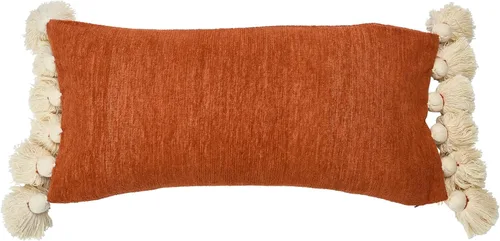 Vista 13 de Main + Mesa Almohada lumbar con borlas de chenilla de algodón, color crema (EC0978)