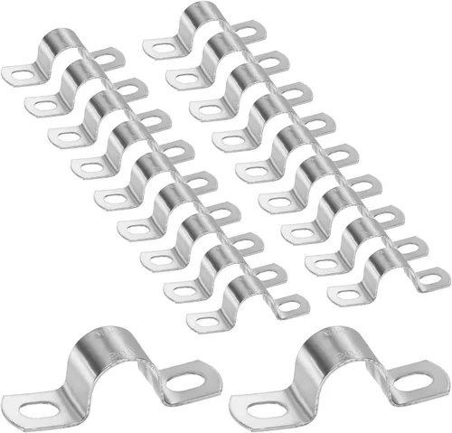 Vista 51 de M METERXITY Paquete de 3 abrazaderas de conducto, correa rígida de acero inoxidable 304 de 3-1/2 pulgadas M89 U con 2 agujeros