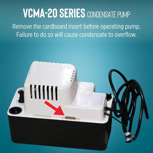 Vista 9 de Little Giant VCMA-20ULS 115 voltios, 80 GPH, 1/30 HP Bomba de eliminación automática de condensado para sistemas