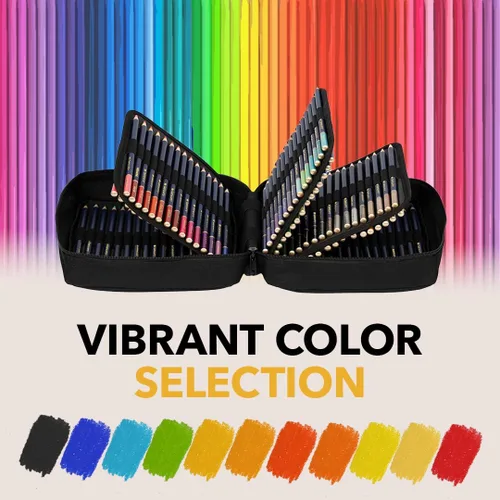 Vista 2 de Castle Art Supplies Gold Standard - Juego de 120 lápices para colorear con extras, núcleos de colores a base de aceite que se mantienen más