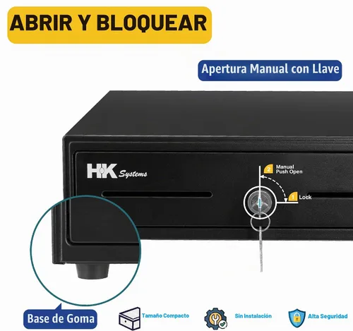 Vista 5 de HK SYSTEMS Cajón manual resistente de 13 pulgadas con 4 billes/5 monedas, hasta extraíble, dos ranuras mediales, color negro 1. Negro.