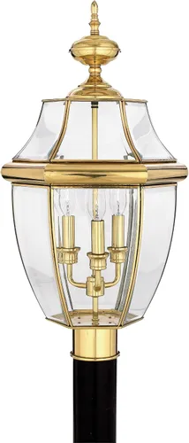 Vista 15 de Quoizel Newbury - Farol de poste para exteriores, poste de lámpara de campo francés de peltre de 23 pulgadas, 3 luces, poste exterior para patio