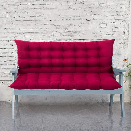 Vista 7 de Cojines de banco para columpio con respaldo, almohadillas de banco para muebles de exterior, con lazos, antideslizantes, rellenos de 2-3 plazas Negro
