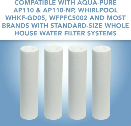 Vista 2 de CFS Filtro de agua para toda la casa, filtro de carbono de sedimentos de 5 micrones para agua más limpia en casa, paquete de 4