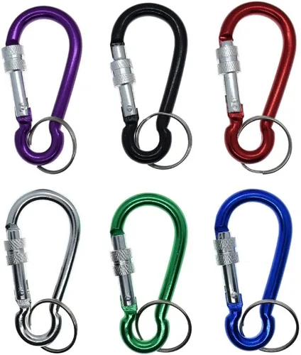 Vista 7 de BDM - Llavero mosquetón, anilla paracord, supervivencia para hombre, original.