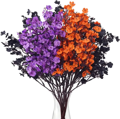 Vista 9 de Uieke - Ramo de 15 flores artificiales de Gypsophila tipo Baby Breath, flores de seda falsas de tacto real para hotel, hogar, oficina, cocina, baño