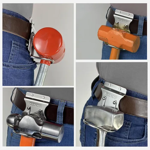 Vista 3 de Soporte para martillo, funda de taladro, funda de martillo de acero inoxidable, soporte de martillo para cinturón de herramientas