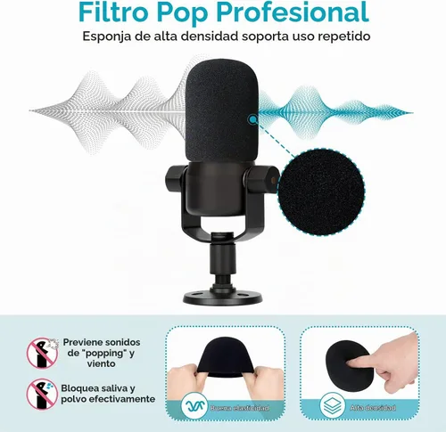 Vista 5 de YOUSHARES - Soporte Rode Podmic con filtro pop - Brazo de pluma para micrófono con parabrisas de espuma para mejorar la calidad de grabación 01_