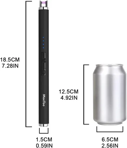 Vista 7 de MeeToo Encendedor eléctrico recargable USB tipo C para velas, Navidad, cocina, camping, fiesta, regalos para esposa, mujeres, hombres, Nana, negro