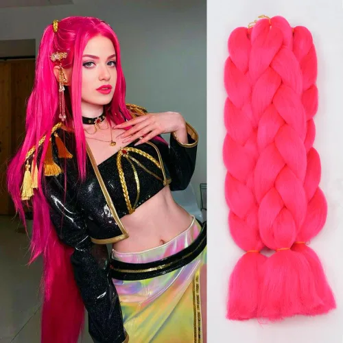 Vista 7 de Extensiones de cabello de trenzas jumbo, 3 unidades, color negro puro, 24 pulgadas, 3.53 oz/unidad para trenzado de caja torcida (1B negro)