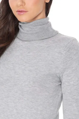Vista 4 de YEMAK suéter de punto casual básico ligero con cuello redondo y manga 34 para mujer